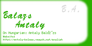 balazs antaly business card